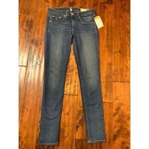 Rag & Bone Dark Wash Skinny Ankle Blue Denim Jeans, Size 29